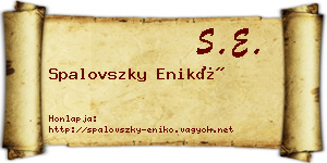 Spalovszky Enikő névjegykártya